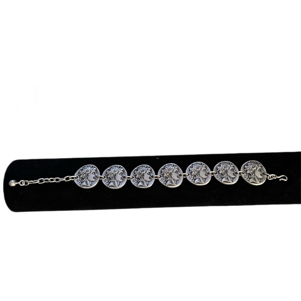 Pewter coin bracelet